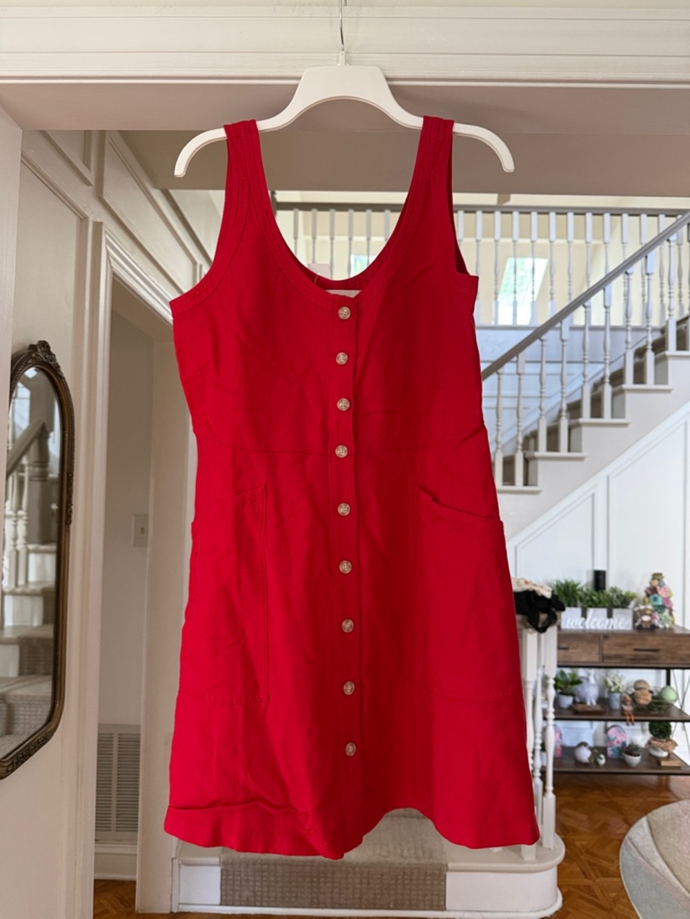 NWT Loft Button Down Red Dress